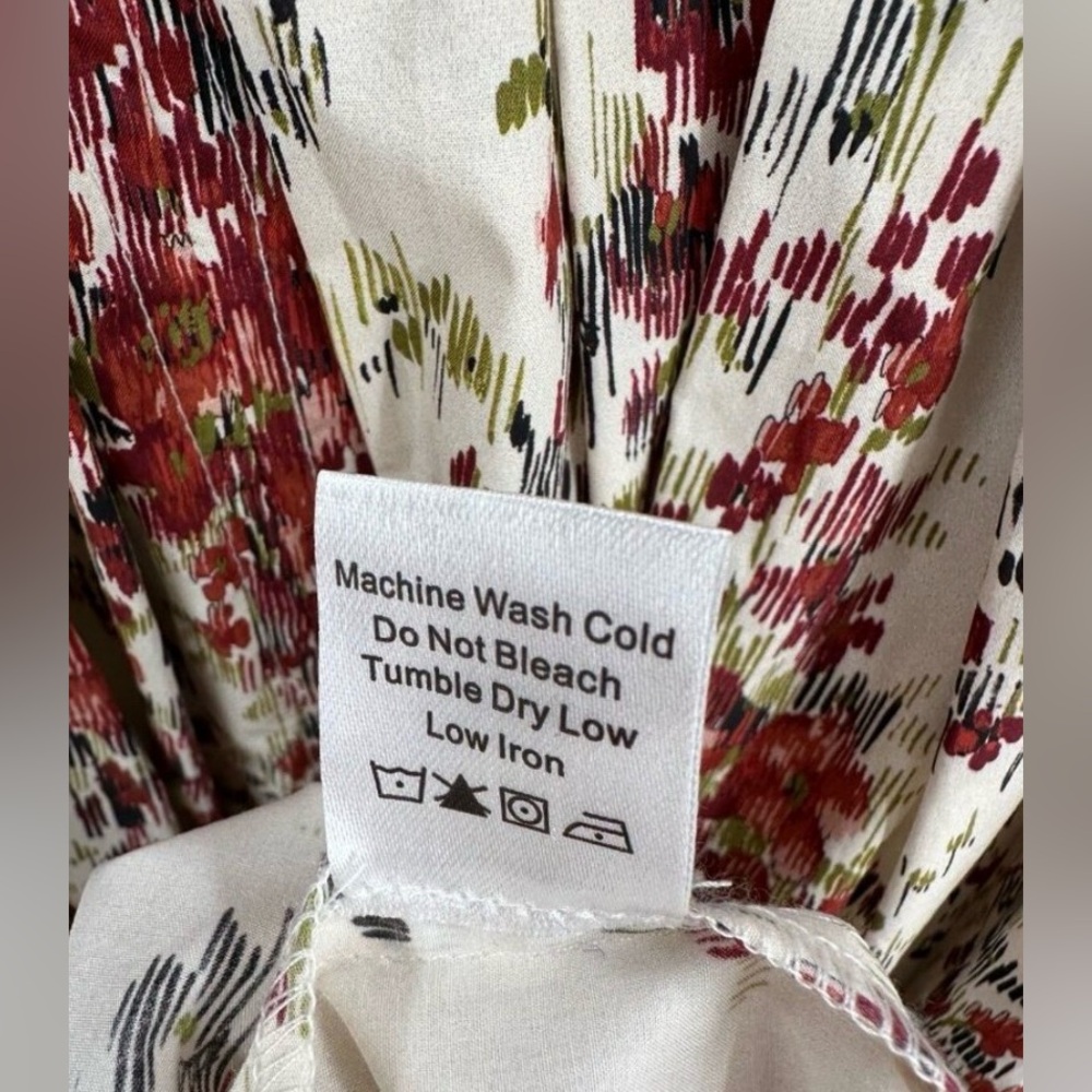 Tuckernuck Bouquet Mariana Maxi Dress XXL Cerise Falling Flowers Ruffle Sleeves - Picture 6 of 6